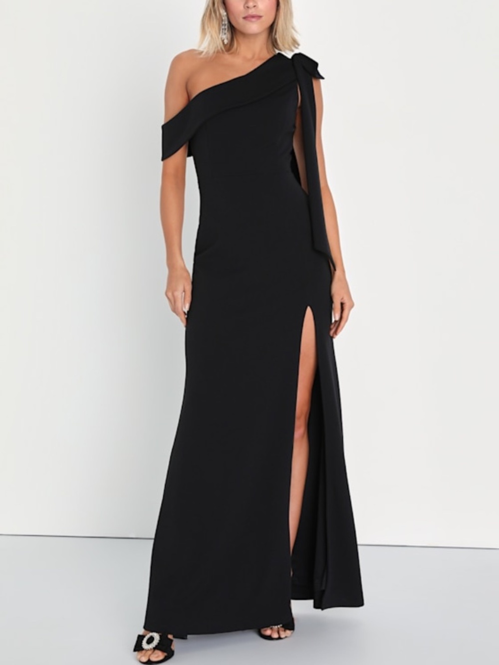 Lulus Stepped Out Stunning Black One-shoulder Mermaid Maxi Dress - Size XXL